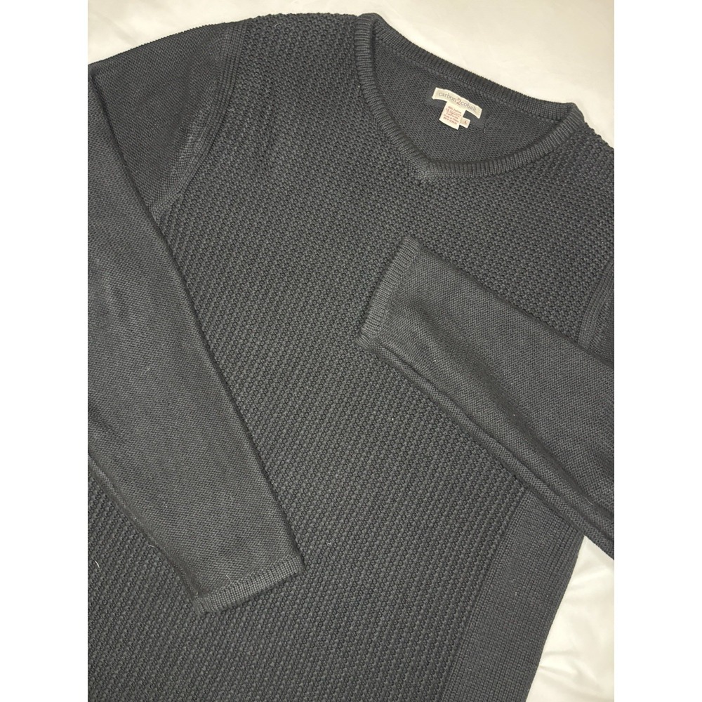 Carbon 2 Cobalt Cashmere Blend Thermal Sweater Large Waffle Knit B-Neck Pullover